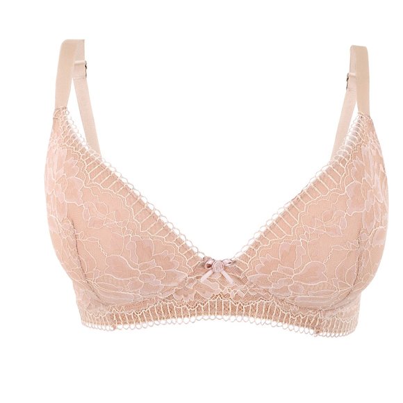 Set of 3! 38A Glamorise PERFECT "A" Lace Bra (PADDED) Seamless WIRELESS Nude NEW - Picture 1 of 11
